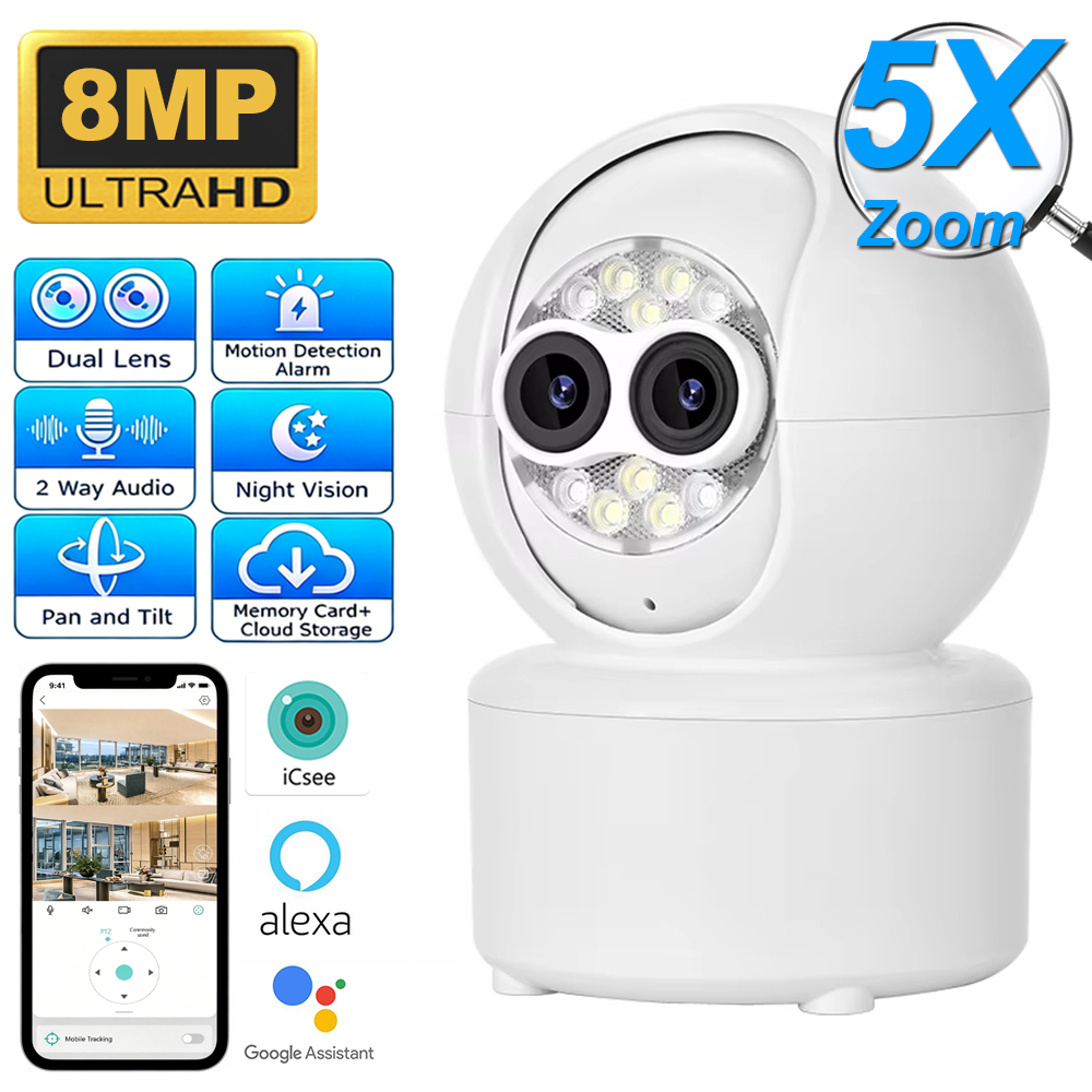 Home Cinema Sony - Kamera Keamanan ICsee Dual-Lens 4MP dengan