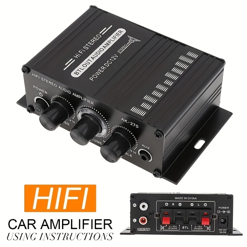 Audio Home Cinema - AK-270 400W Amplifier Daya Mini 12V/24V