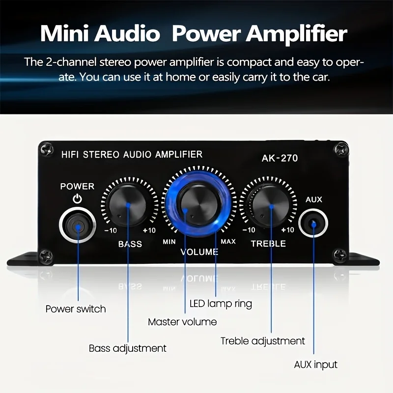 AK-270 400W Amplifier Daya Min - Audio Home Cinema ulasan dan harga